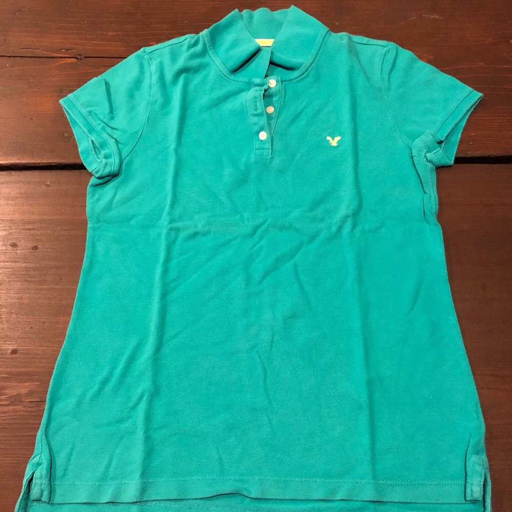 AEO Teal Polo Shirt